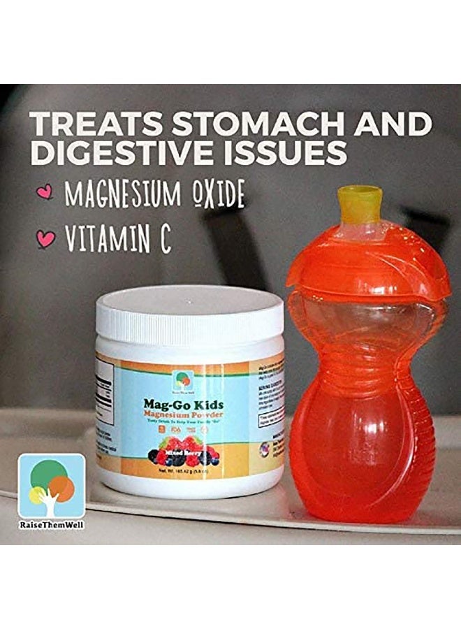 Raise Them Well Kids Constipation Relief (Mixed Berry) | Kid Safe Magnesium Constipation Relief | 90 Servings per Tub - Image 5